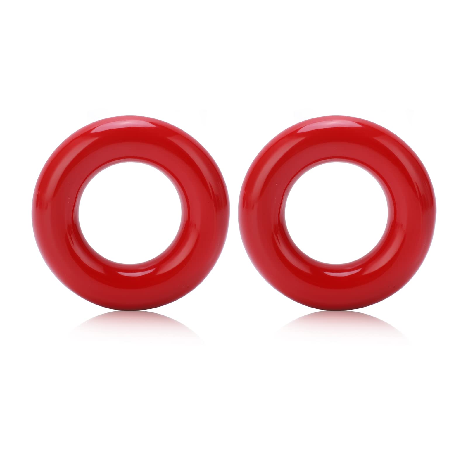 Golf Weighting Ring Golf Swing Weighted Ring Golf Swing Weight Donut Golf Trainning Weighting Ring Protective Glossy Portable for Golf Warm Up Practice Outer Plastic Inner Iron (Red)