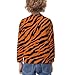 MZERSE Soft Kids Crew Neck Pullover Tiger Stripe Animal, Long Sleeve Sweatshirt for All Seasons, 8-10Y
