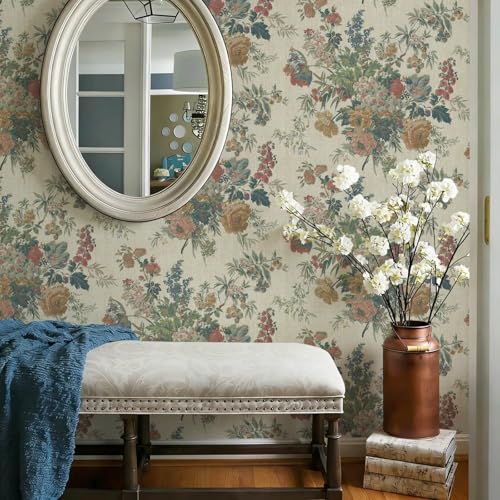 Heroad Vintage Floral Wallpaper Farmhouse Peel and Stick Contact Paper — view 2