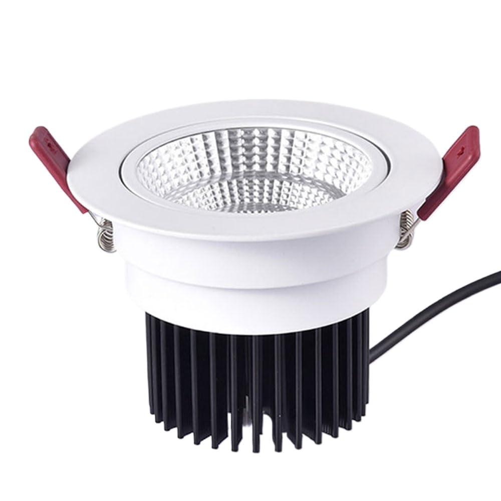 Foco LED empotrable de 5 W/7 W/10 W COB CRI80, lámpara de Foco LED, Luces LED empotradas de ángulo Ajustable, Kits de iluminación de Techo seleccionables de 3000 K/4000 K/6000 K (10 W, luz b