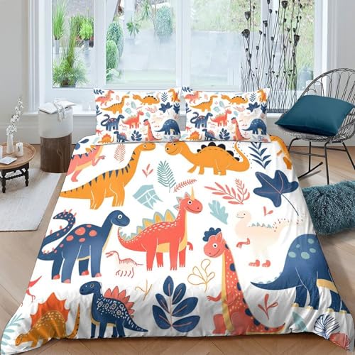 Housse de couette dinosaure 3D parure de lit microfibre résistante 135x200