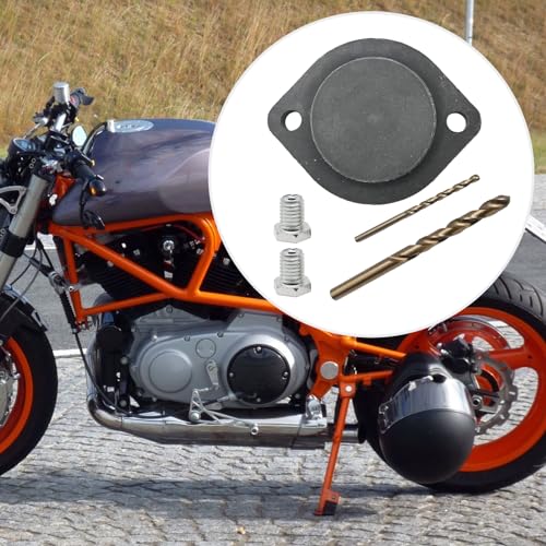 Image of UOIENRT Motorcycle Engines Frame Stud Drill Plate Repair Tool, 1 /4 inch and 1 /8 inch Drill with Steel Insert Replacement for Harley Buell Motorcycles