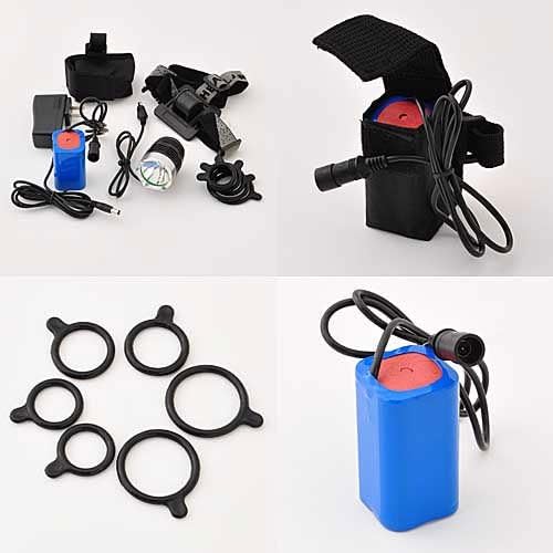High Output 1200 Lumen Bike Light or Headlight with Lithium Battery, Charger and Mounting Kit