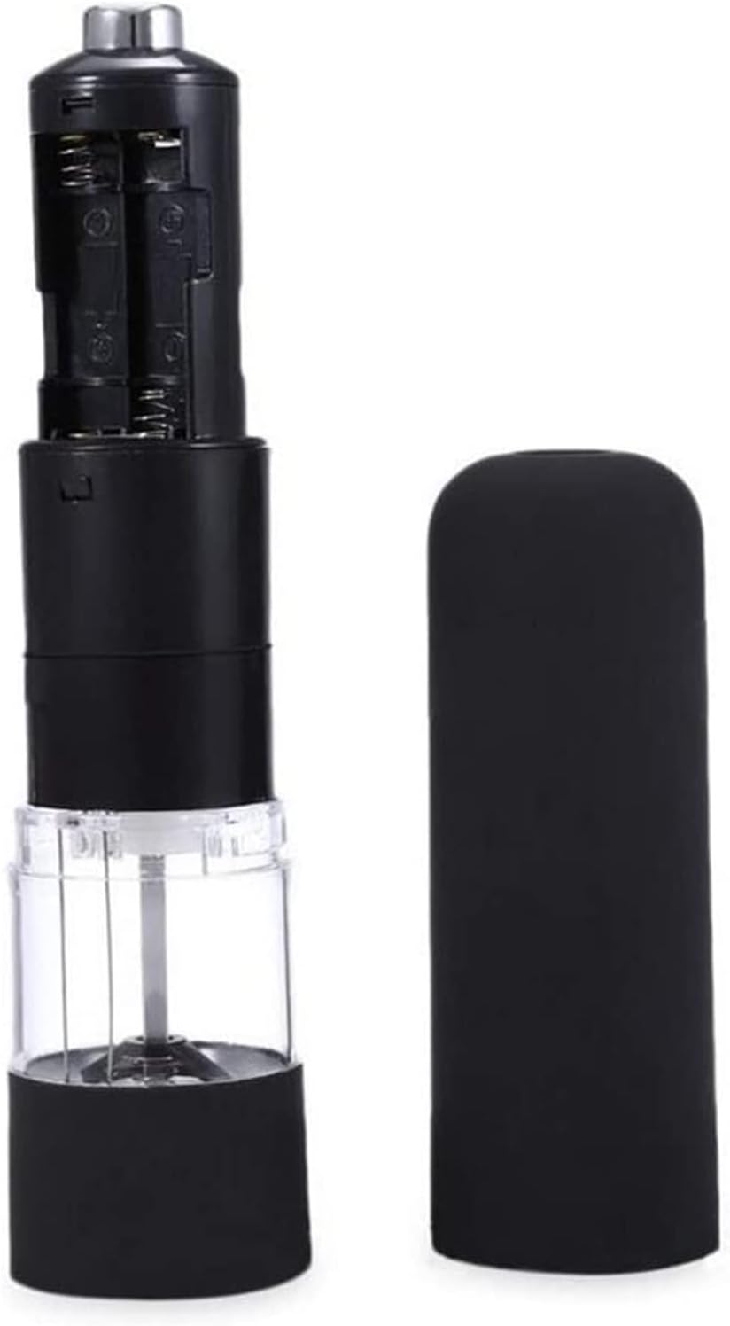 Refillable Pepper Mill Electric Salt And Pepper Grinder Set，Automatic, Battery Operated ABS Spice Mills Salt Peppercorn Shakers, Yellow