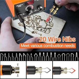 Wood Burning Kit, Preciva 935 Digital Display Pyrography Burner Tool Set, 250-750°C Temperature Adjustable Wooding Encarving Kits with 2 Pyrographing Pen, 20 Soldering Tips, Fast Heating for DIY