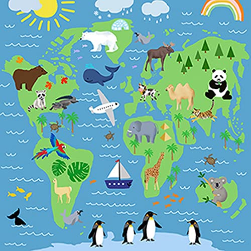 20 Servietten Tiere der ganzen Welt | Kontinent | Atlas | Weltkarte | Globus | Tiermotiv | Kinder | Kindermotiv | Kindergeburtstag | basteln | Decoupage | Serviettentechnik | Tischdeko 33x33cm Cover