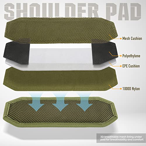 WYNEX Alça de ombro para bolsa tática, alça universal com almofada grossa destacável, alça de ombro