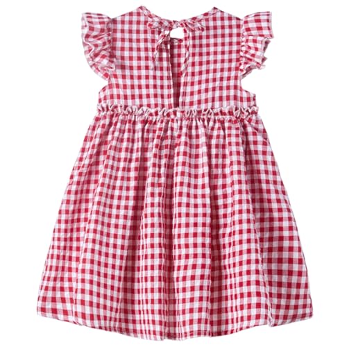 Toddler Baby Girls' Cotton-Linen Sundress with Ruffle Halter Sleeveless and Swing Dress2