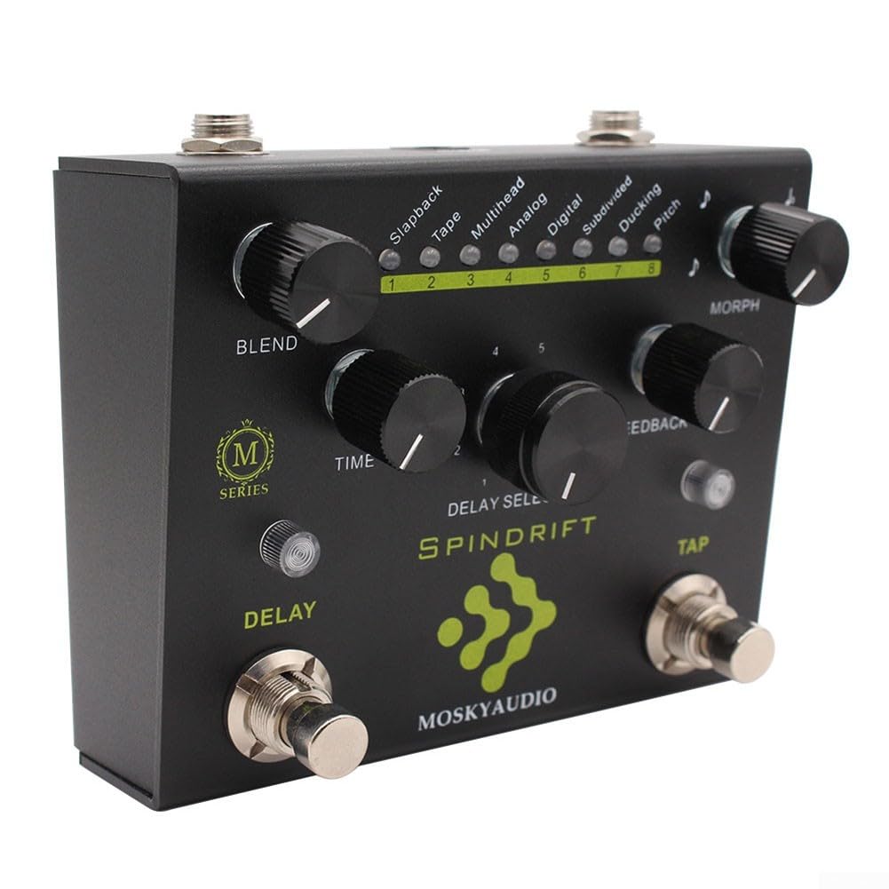 Pedale effetto chitarra Digital Delay con 8 modalità | 8 modalità di delay, funzione tap, riproduzione del suono chiara, facile da usare, per chitarra elettrica