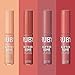 Ruby Kisses Lip Gloss Butter Bomb Gloss Non-Sticky Lip Gloss Vitamin E Natural Nude Lip Makeup- 7.8mL (0.26 US fl.oz) without Box (Champagne, Warm Hug, Flirty, Pilowtalk)