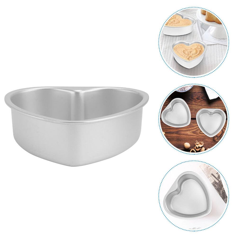 Alipis Moule à Gâteau Réutilisable Facile à Nettoyer Forme Cœur en Alliage D'aluminium 2 Pièces pour Pâtisserie et Débutants