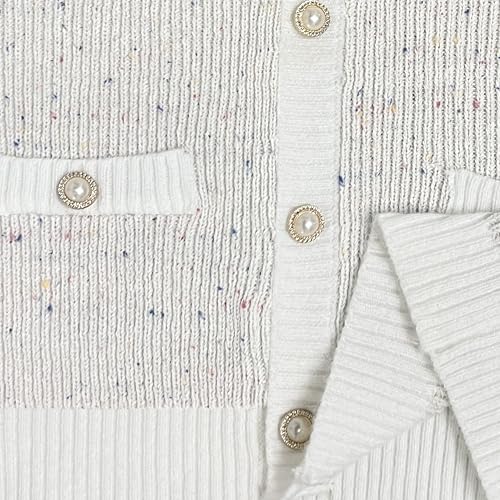 Image of Sumleno Womens 2 Piece Preppy Sweater Cardigan Skirt Outfits Casual Long Sleeve Button Down Knit Top Bodycon Mini Skirt Set