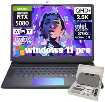 Alienware 16 Area-51 Gaming Laptop • Intel Ultra 9 275HX • NVIDIA GeForce RTX 5080(16 GB GDDR7) • 16.0" QHD+ 240Hz Display • 4K Camera • Backlit KB • Win 11 Pro • WiFi 7 • 64GB DDR5 • 2TB SSD
