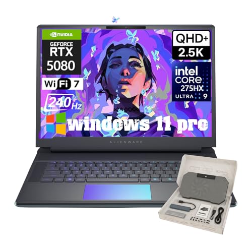 Image of Dell Alienware 16 Area-51 Gaming Laptop • Intel Ultra 9 275HX • NVIDIA GeForce RTX 5080(16 GB GDDR7) • 16.0 inch QHD+ 240Hz Display • 4K Camera • Backlit KB • Win 11 Pro • WiFi 7 • 32GB DDR5 • 2TB SSD