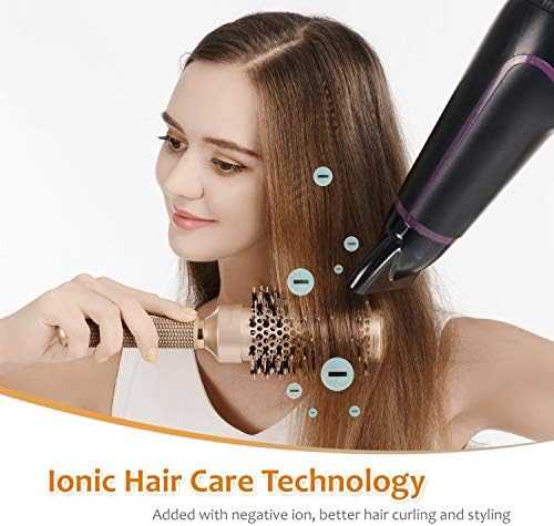 Sndyi Round Hair Brush, Nano Thermal Ceramic & Ionic Tech Hair Brush, Blow Dry Hair brush with Boar Bristles, Medium Round Brush for Blow Drying, Styling, Curling and Straightening, 43mm