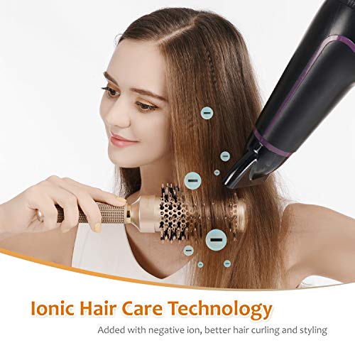 Round Brush For Blow Drying, Nano Thermal Ceramic & Ionic Tech Hair Brush With Boar Bristles, Professional Round Barrel Brush For Styling,Curling And Straightening By Sndyi (2.9 Inch, Barrel 1.7 Inch) #TOP3