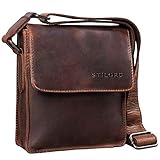 MÄNNLICH - MODERN: Vintage Ledertasche als Schultertasche, braune Vintage Ledertasche, Ledertasche klein, Cross Body Bag, Männertasche Leder, 7 Zoll Tablettasche zum Umhängen, Herrenhandtasche und modisches Accessoire