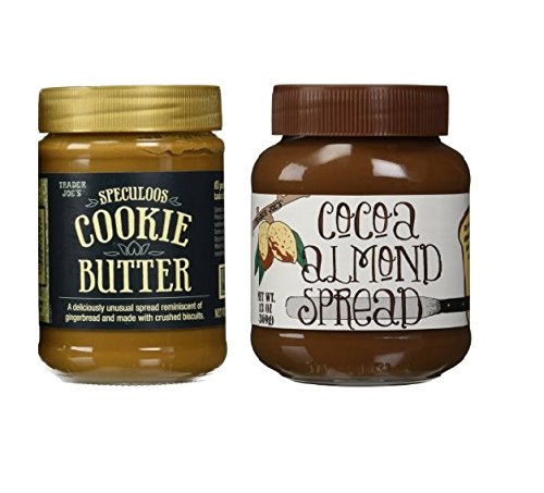 Trader Joeâ€™s Speculoos Cookie Butter 14.1 Oz & Trader Joeâ€™s Cocoa Almond Spread 13 Oz Bundle