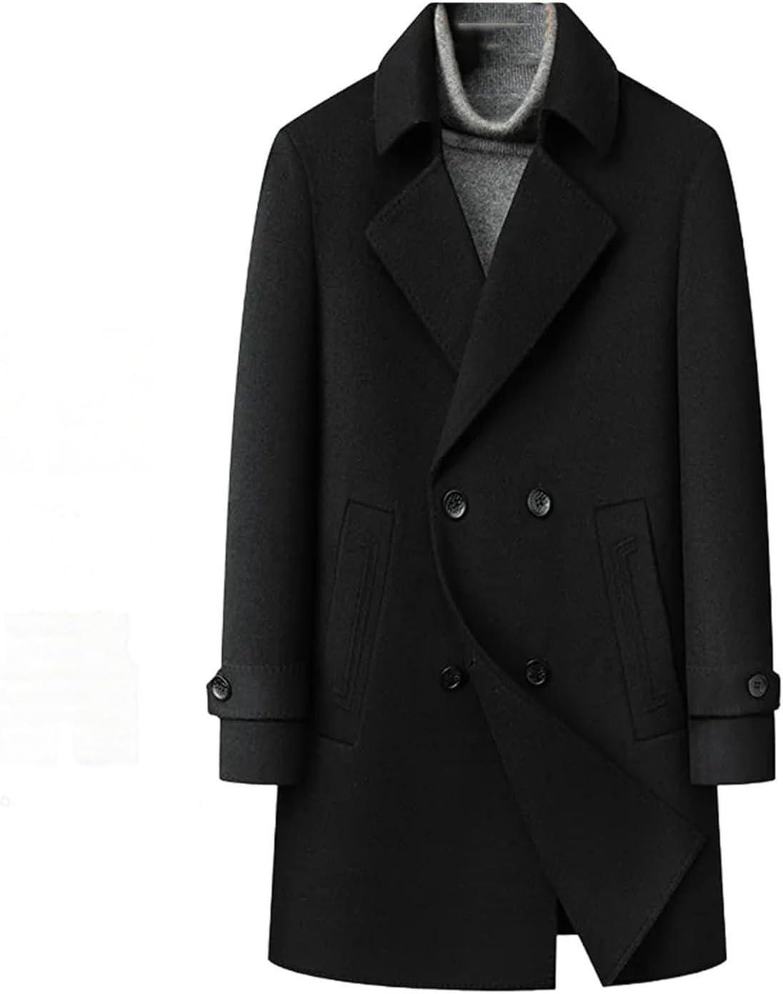 Mens Winter Wool Jacket Detachable Down Lining Working Windproof Coat Casual Korean Fashion Outerwear