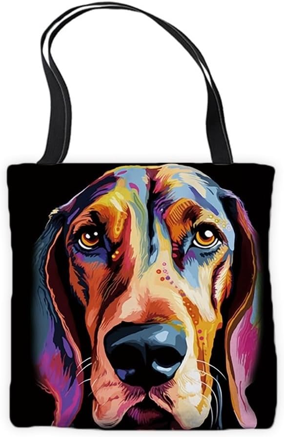 Cute Bearded Collie Dog Tote Bag Pet Animal Face Head Commuter Bag for Shopping Work