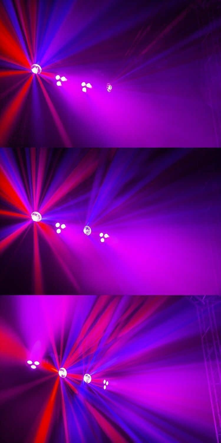 MAX Partybar 1 - DJ Lichtanlage mit Stativ | Discolicht Partylicht Musikgesteuert | 2x RGBW Spot & 2x Jellymoon Effektstrahler | LED Bar DMX, Automatik & Sound Modus für DJ, Bühne & Party Beleuchtung