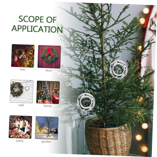 Adorno circular Totority para árbol de Navidad, bodas y fiestas: esfera espejada redonda con acabado reflectante para decoración festiva en casa, KTV y escenario miniatura 7