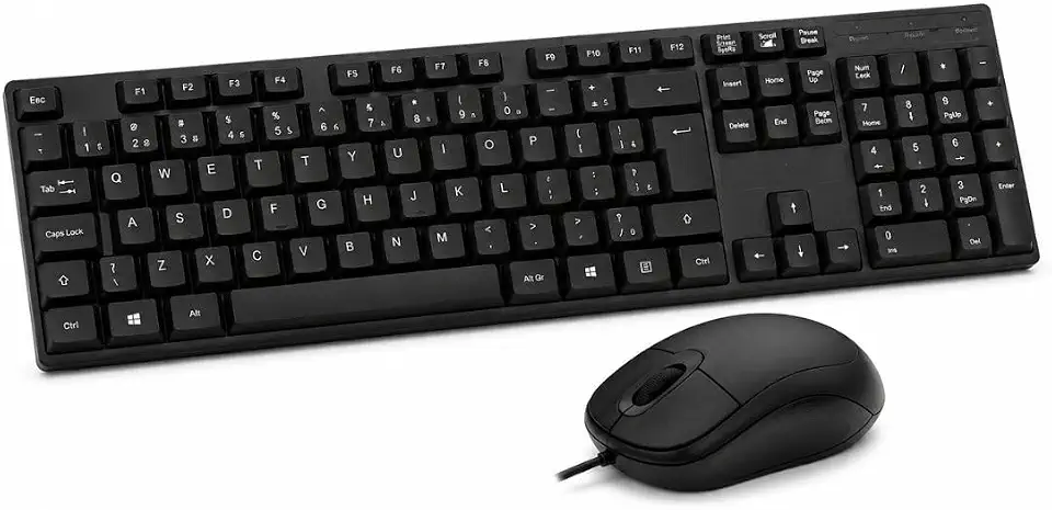 Kit Teclado e Mouse com Fio USB para PC e Notebook | 107 Teclas + Numérico, Layout ABNT2 com Ç, Cabo de 130cm, Plug-and-Play USB, Design Compacto