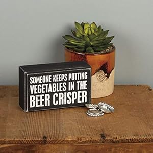Primitives by kathy classic box sign beer crisper  urban country home decor