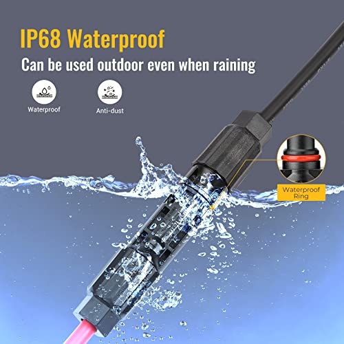 BougeRV 12 peças conector solar conectores de cabo painel solar kit conectores de painel solar conec