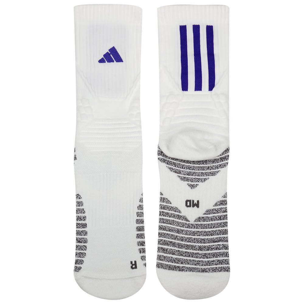 adidas Men's Crew Socks, white/team colleg purple, 4.5-6