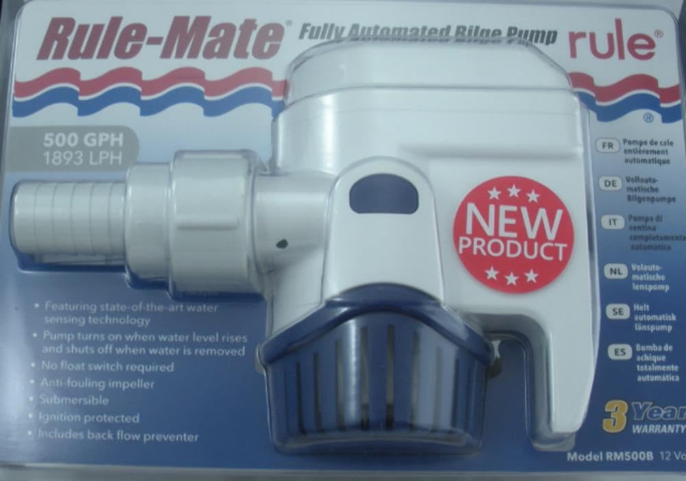 Rule Pump Rmate 500gph W Switch 12v Rm500b
