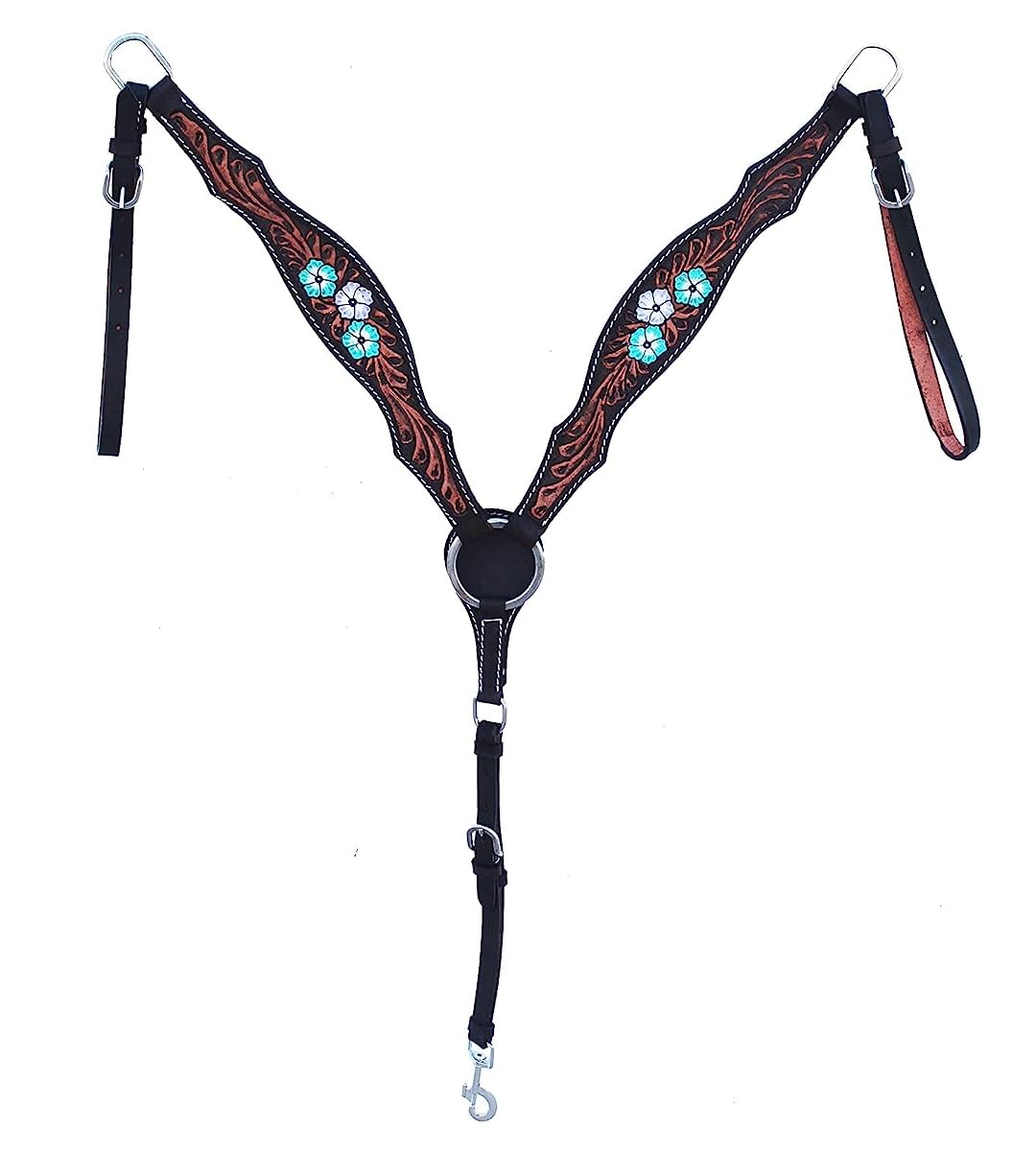 Ensemble Bride Et Collier Poitrine Western Cuir Noir - Fait Main Personnalisé - Hamd Industries