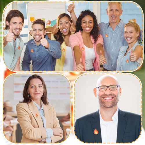 Zeyune Fire Flame Enamel Lapel Pins Bulk Fire Hard Enamel Pins Brooch Red Gold Accessories Flame Charms Bulk for Hats Clothes Backpack Bags for Adults Men Women Gift3