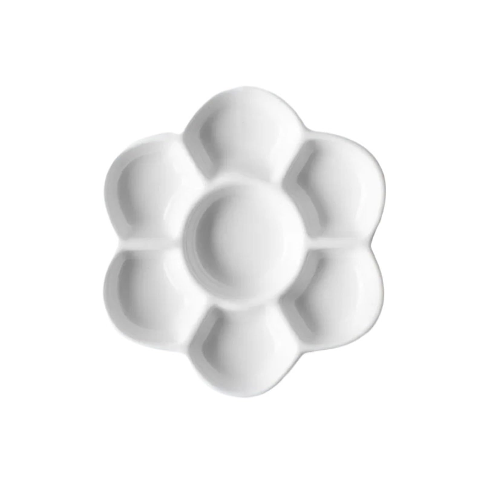 Ceramic Paint Palette Round Flower Ceramic Palette for Watercolor Gouache Painting Plum Art Supplies for Watercolour(15cm)
