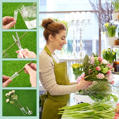 Image of Tessco for you 90 Pcs Floral Water Tubes 6 Inch Floral Tubes Plastic Flower Supplies for Fresh Flowers with Rubber Cap for Flower Stem Arrangements Florist Supplies (Clear)