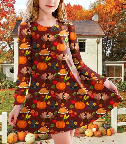 Deerose Girl Long Sleeve Printed Swing Dresses Shamrocks Clover Dress 3-14 Years2