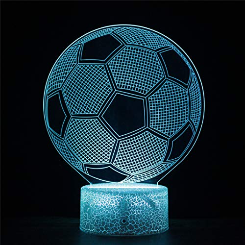 Preisvergleich Produktbild 3D-Nachtlicht für Schreibtischlampe für Fußball, Touch-Tisch, Schreibtischlampe für Kinderzimmer, USB-Ladegerät, hübsches cooles Geschenk für Geburtstag, Weihnachten, Urlaub, Valentinstag