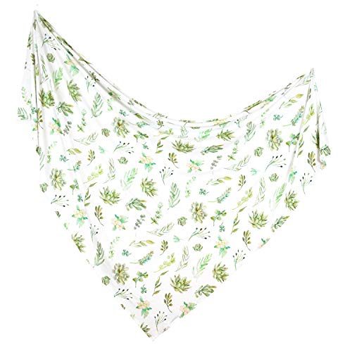 Image of ADDISON BELLE – Swaddle Blanket – Viscose Made from Bamboo Soft Baby Blanket for Baby Boy/Girl – Stretchy Newborn Baby Wrap – Nursery Receiving Blanket – Gender Neutral – 47” x 47” (Succulents Print)