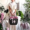 Vavabox A-Z Initial Personalized Tote Bag, Waterproof Gifts for Women, Bridesmaids, Mom, Teachers, Friends (01-Black, H) #1