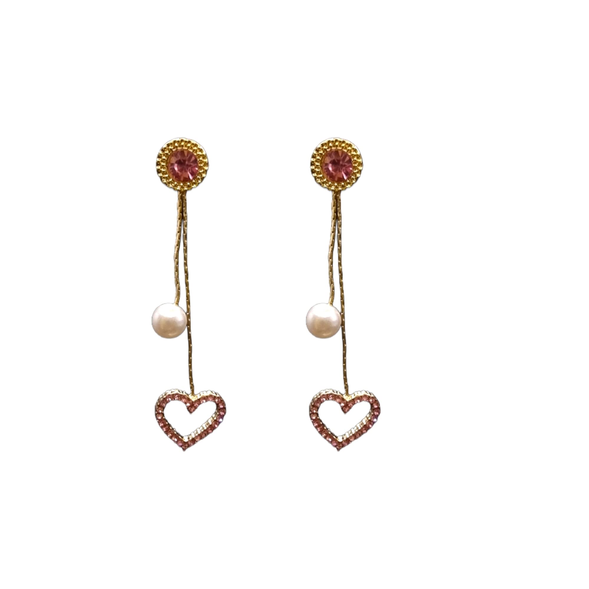 Upscale Ladies Beautiful Pink Drop Earrings,Luxury Earrings,Jewelry with Imitation Pearl, Gift for Women and Girls - Pink (B0BC3VJ5T8) Amazon Price History, Amazon Price Tracker