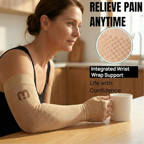 Image of MGANG 15-20mmHg Compression Arm Sleeve Gauntlet for Swelling & Recovery
