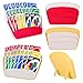 Foldable Card Holder for Playing Cards, Large & Lightweight & Portable - 3 Layers Design for Family Gatherings & Elderly Players (2pcs Yellow and 2pcs Red)