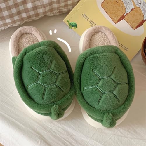 Women's Plush Cute Turtle Slippers Comfortable Men's Anti slip Home Thick Sole Winter and Autumn Cotton Slippers2