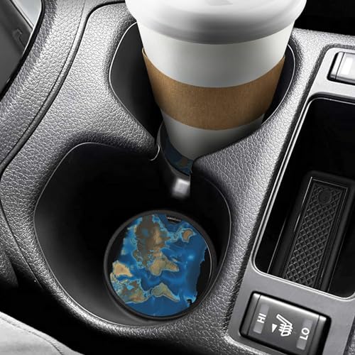 Portavasos para carro con mapa mundial de madera 2 piezas miniatura 6