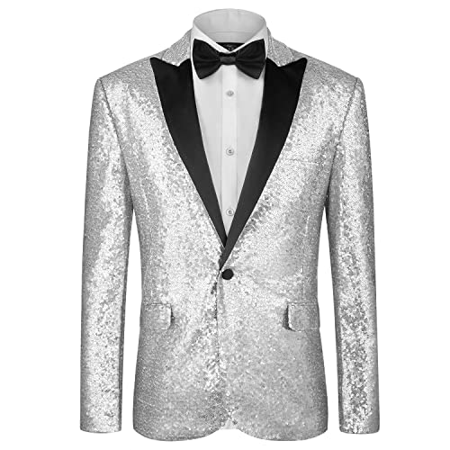 MAGE MALE Mens Tails Slim Fit Tailcoat Sequin...