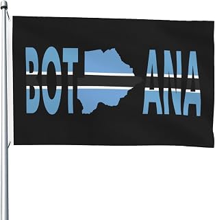 Botswana Text With Map Botswana Map Flag 4x6 FT Outdoor Flag with Grommets Fade-Resistant Lawn Porch Balcony5