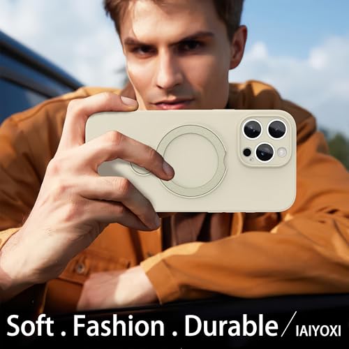 IAIYOXI Upgraded 360° Spin for iPhone 16 Pro Max Silicone case with Invisible Stand, Soft Anti-Scratch Microfiber Lining Inside Phone Cover with Kickstand Rotatable for Women and Men, Antique White by IAIYOXI - Used condition - Image 8