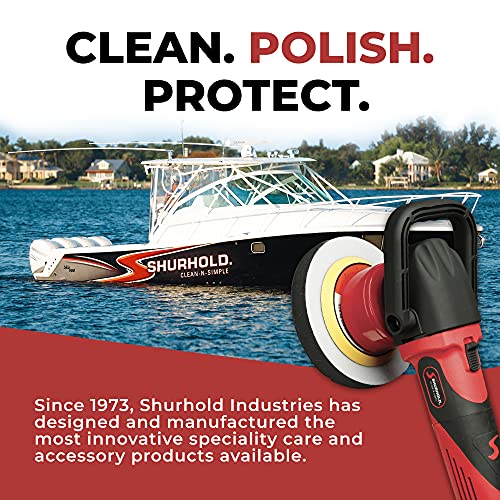 Shurhold 3101 Dual Action Random Orbital Car Boat Buffer Polisher Starter Kit With 16Oz Pro Polish Wax & Sealant, 6.5” Foam Pad, Microfiber Towel, And Carrying Bag , Red #TOP6