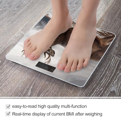 Báscula digital de baño Wild Animals Deer 400 lb con vidrio templado miniatura 5