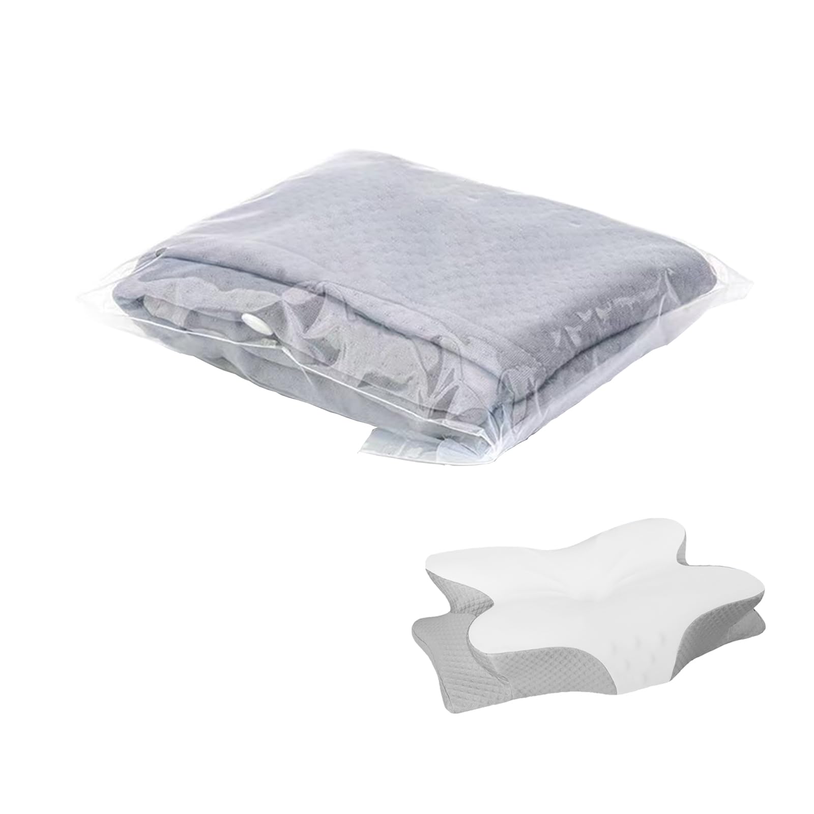 Taie d'oreiller ergonomique en gris clair pour mousse à mémoire P1103